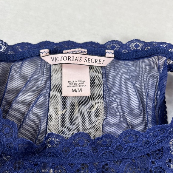 Victoria's Secret Navy Blue Lace Corset Back Bustier Top EUC Sz. M - Picture 3 of 6